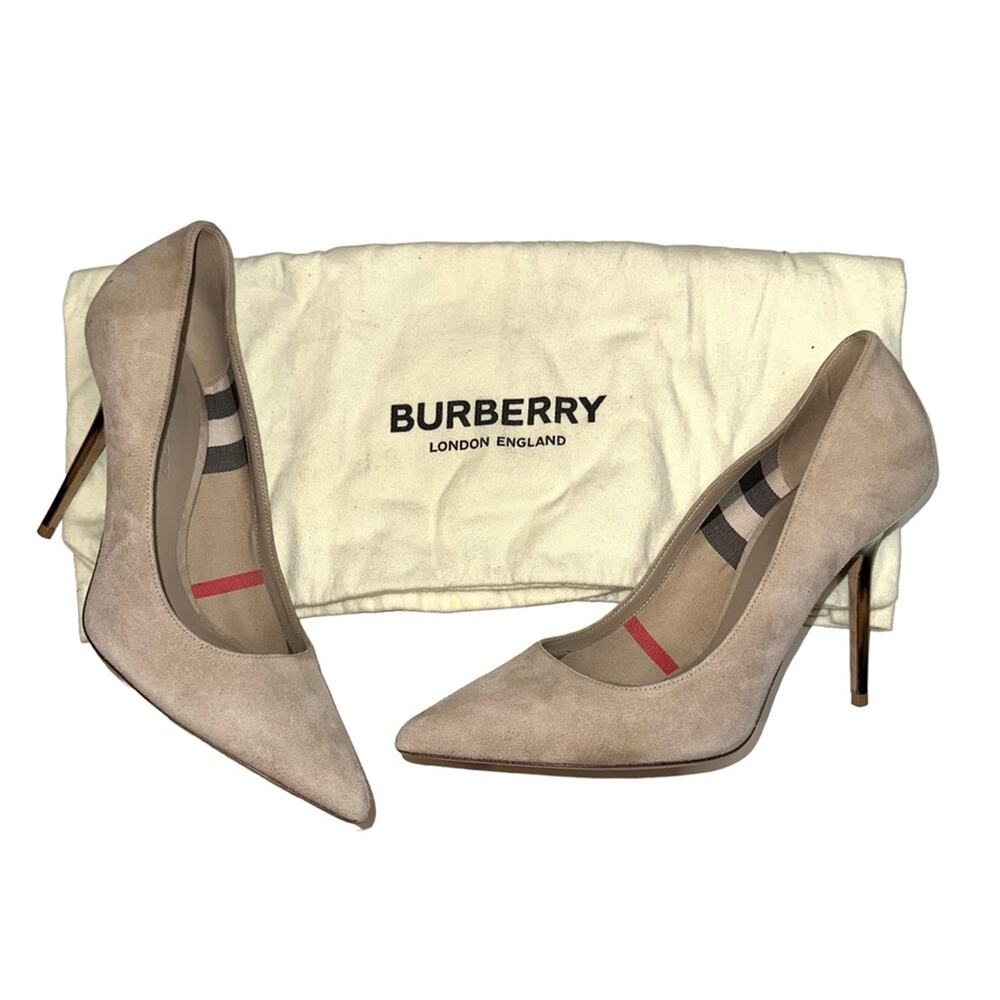 Burberry Sartorial Deighton 100 Suede Pointy Toe Pump 38.5